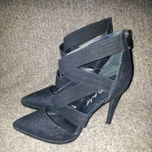 ABS-ALLEN SCHWARTZ-Letta-Black Stiletto Heels - Picture 2 of 7